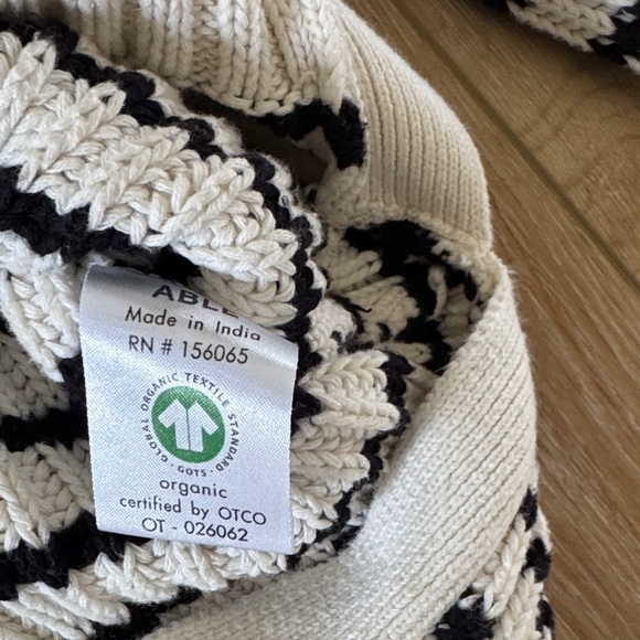 Able | Striped Mock Neck Sweater | White & Black | size XXL - Picture 4 of 6